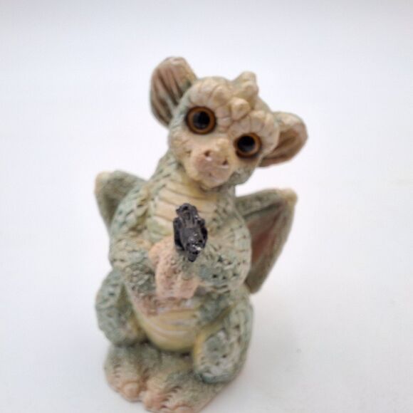 Vintage 1993 Stone Critter Littles Green Dragon SCL 114 Made in the USA Fantasy - Picture 11 of 11